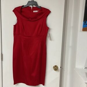 Calvin Klein Bold Red Midi Dress